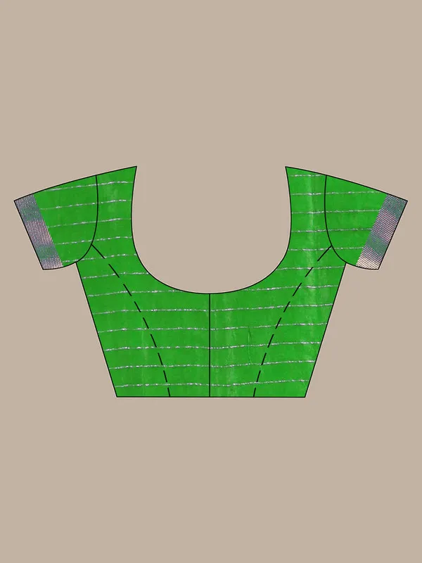 Authentic_Racing_Green_Cotton_Silk_Handloom_Mangalagiri_Check_Saree_with_Blouse_Piece