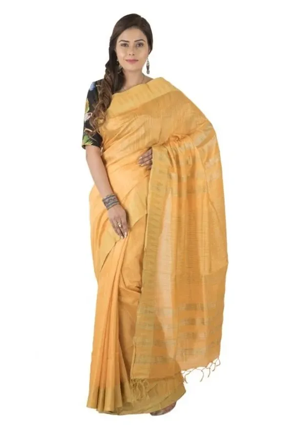 Chardony_Yellow_Handloom_Semi_Tussar_Silk_Temple_Border_Bhagalpuri_Saree