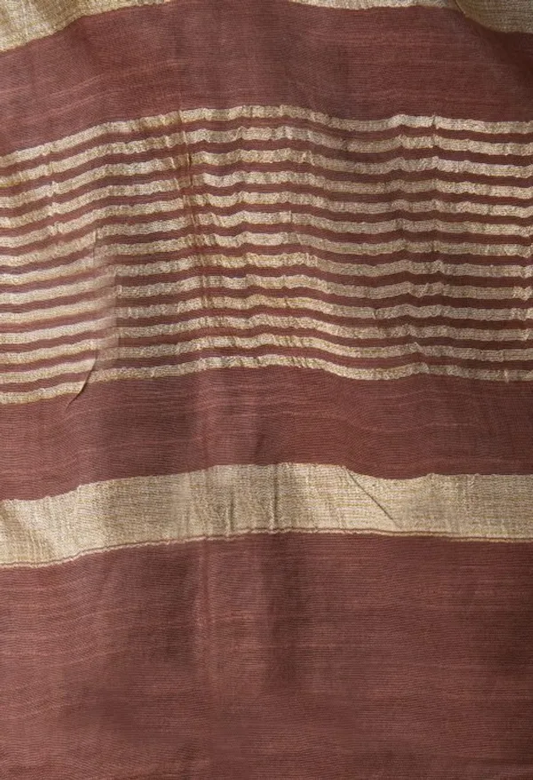 Chico_Brown_Handloom_Semi_Tussar_Silk_Temple_Border_Bhagalpuri_Saree