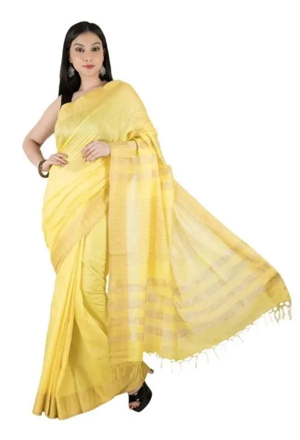 Deffy_Yellow_Handloom_Semi_Tussar_Silk_Temple_Border_Bhagalpuri_Saree