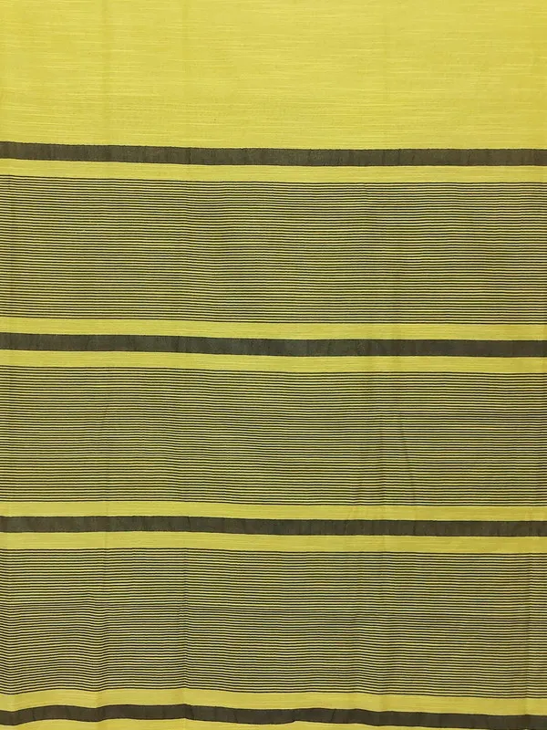 Energy_YellowBlack_Handloom_Semi_Tussar_Silk_Temple_Border_Bhagalpuri_Saree