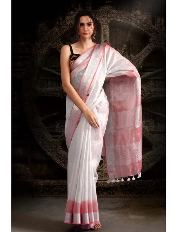 Authentic_Blush_Pink_&_White_Bhagalpuri_Handloom_Tissue_Linen_Two_Dye_Saree