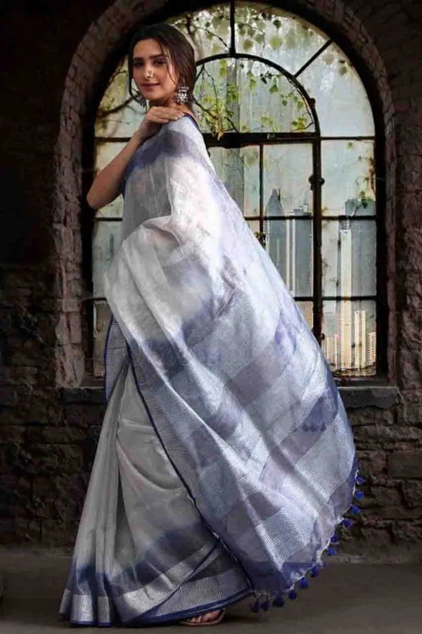 Authentic_Egyptian_Blue_&_White_Bhagalpuri_Handloom_Tissue_Linen_Two_Dye_Saree
