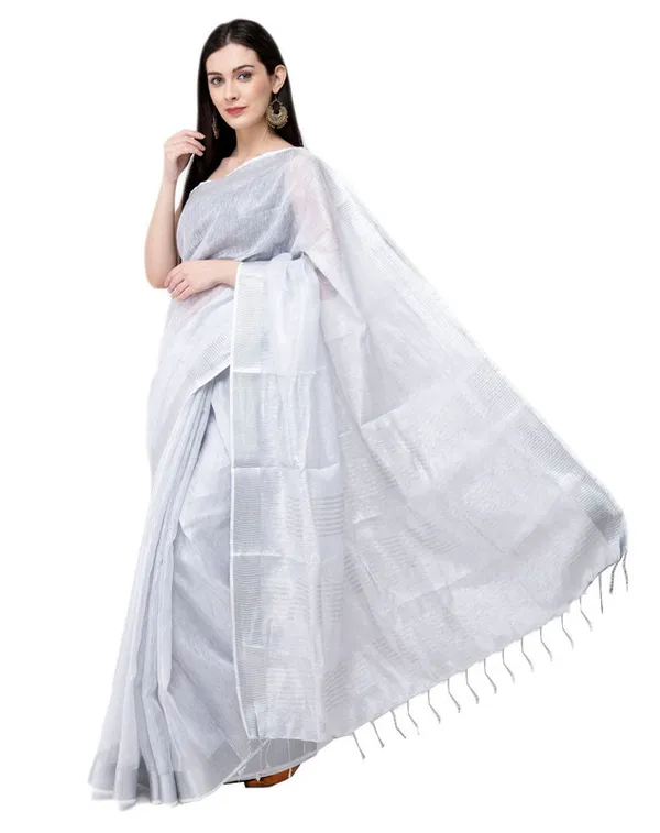 Authentic_White_Tissue_Linen_Handloom_Bhagapuri_Saree_with_Running_Blouse_Piece
