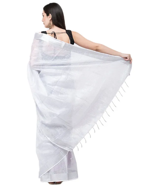 Authentic_White_Tissue_Linen_Handloom_Bhagapuri_Saree_with_Running_Blouse_Piece