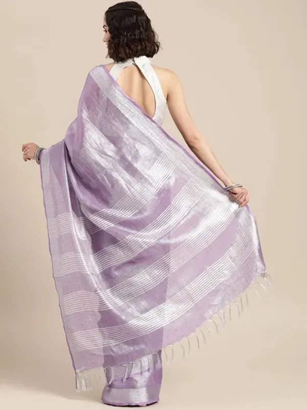 Authentic_Wisteria_Purple_Tissue_Linen_Handloom_Bhagapuri_Saree_with_Running_Blouse_Piece