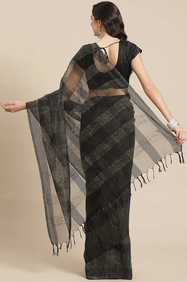 Authentic_Black_Mulberry_Ghicha_Silk_Handloom_Bhagalpuri_Net_Saree