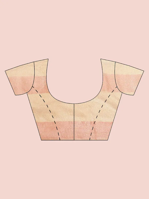 Authentic_Coral_Peach_Mulberry_Ghicha_Silk_Handloom_Bhagalpuri_Net_Saree