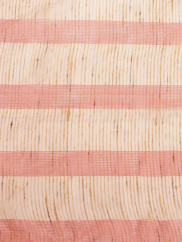 Authentic_Coral_Peach_Mulberry_Ghicha_Silk_Handloom_Bhagalpuri_Net_Saree