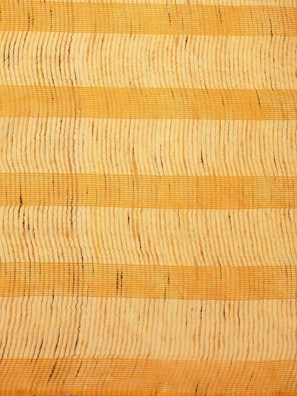 Authentic_Gamboge_Yellow_Mulberry_Ghicha_Silk_Handloom_Bhagalpuri_Net_Saree