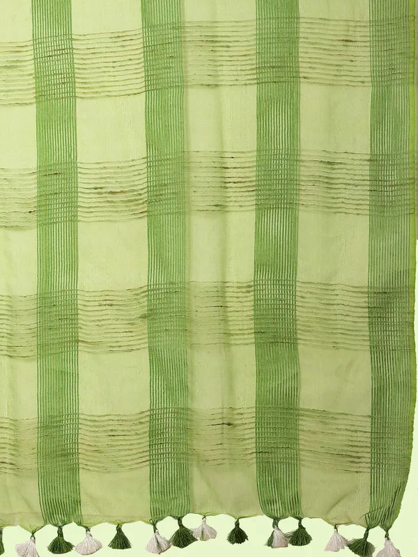 Authentic_Kelly_Green_Mulberry_Ghicha_Silk_Handloom_Bhagalpuri_Net_Saree