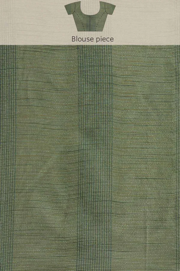 Authentic_Reseda_Green_Mulberry_Ghicha_Silk_Handloom_Bhagalpuri_Net_Saree
