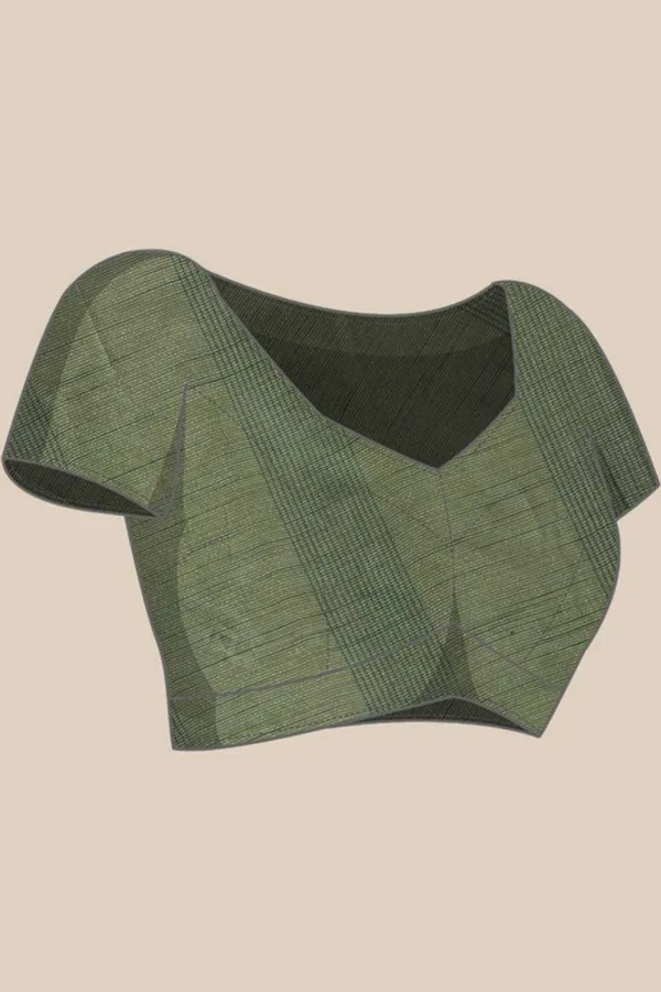 Authentic_Reseda_Green_Mulberry_Ghicha_Silk_Handloom_Bhagalpuri_Net_Saree