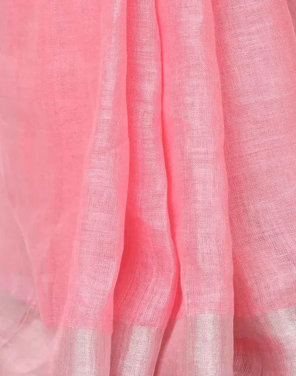Blush_Pink_Linen_Blend_Handloom_Saree_With_Blouse_Piece
