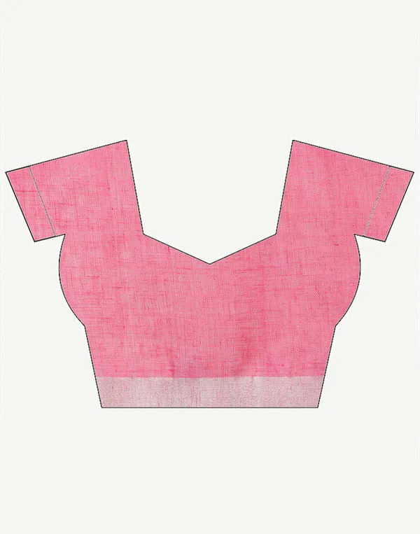 Blush_Pink_Linen_Blend_Handloom_Saree_With_Blouse_Piece