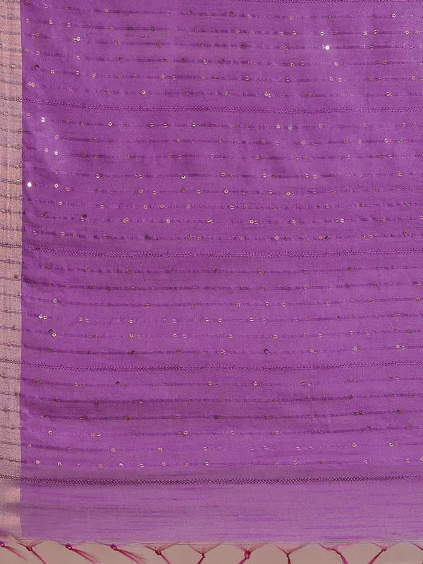 Authentic_Elexctric_Purple_Cotton_Semi_Soft_Silk_Striped_Sequin_Handloom_Bhagalpuri_Saree