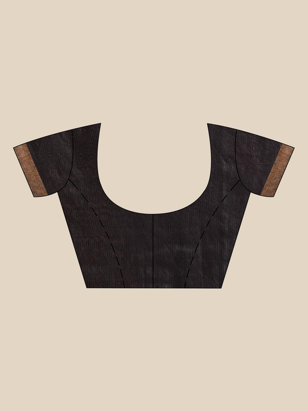 Authentic_Black_Tussar_Viscous_Silk_Handloom_Bhagalpuri_Saree_with_Gold_Zari_Border