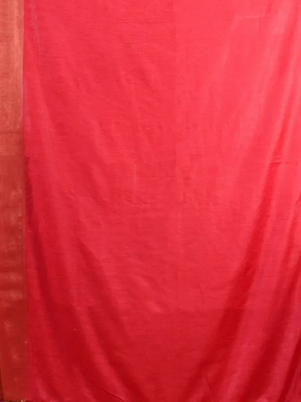 Authentic_Fine_Red_Tussar_Viscous_Silk_Handloom_Bhagalpuri_Saree_with_Gold_Zari_Border