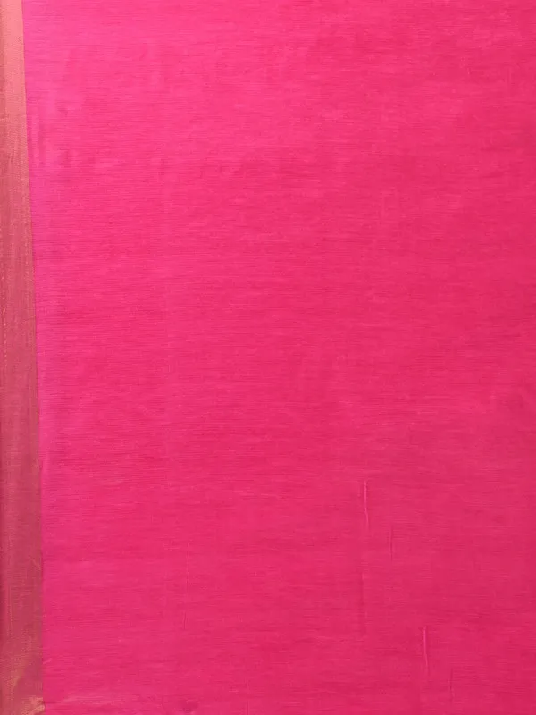 Authentic_Hot_Pink_Tussar_Viscous_Silk_Handloom_Bhagalpuri_Saree_with_Gold_Zari_Border