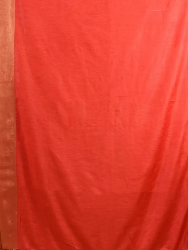 Authentic_Tiano_Orange_Tussar_Viscous_Silk_Handloom_Bhagalpuri_Saree_with_Gold_Zari_Border