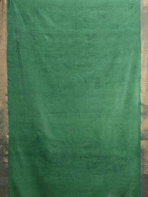 Authentic_British_Green_Tussar_Viscous_Silk_Handloom_Bhagalpuri_Saree_with_Gold_Zari_Border
