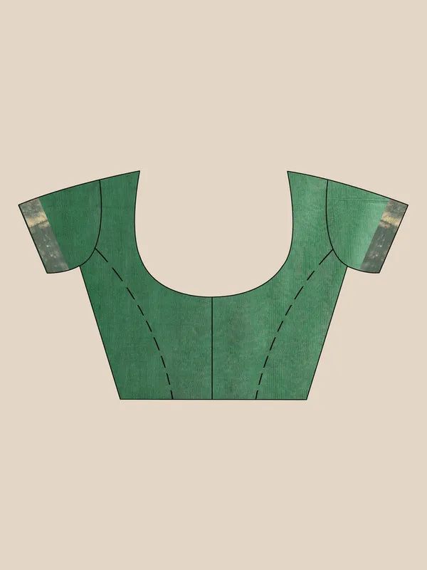 Authentic_British_Green_Tussar_Viscous_Silk_Handloom_Bhagalpuri_Saree_with_Gold_Zari_Border