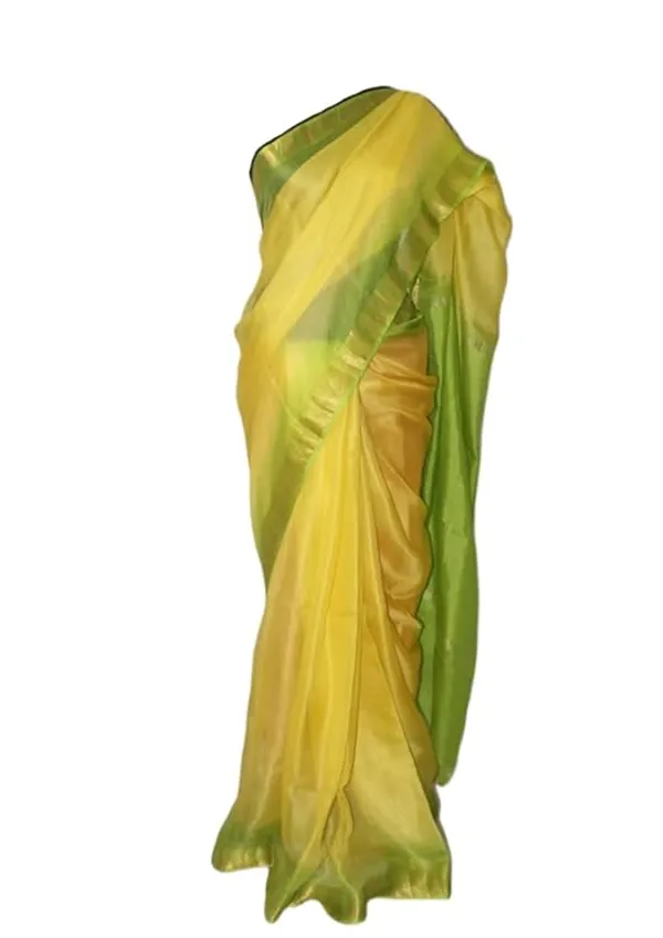 Premium_Dual_Tone_Tie-Dye_Kota_Doria_Silk_Organza_Bhagalpuri_Saree_with_Temple_Border_(13255_Canary_Yellow_&_Parrot_Green)
