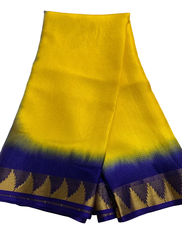 Authentic_Pure_Handloom_Bhagalpuri_Saree_in_Kota_Silk_Organza_with_Tie-Dye_and_Temple_Border_(13256_Canary_Yellow_Duke_Blue)