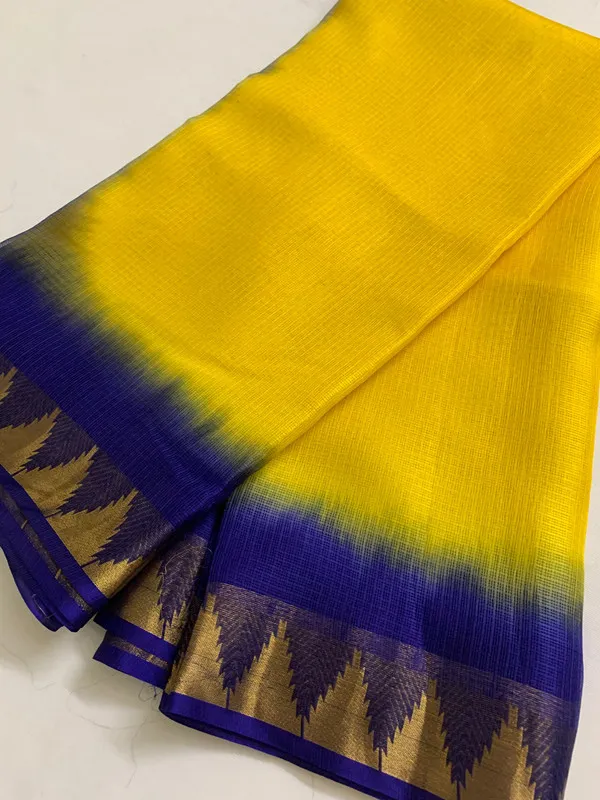 Authentic_Pure_Handloom_Bhagalpuri_Saree_in_Kota_Silk_Organza_with_Tie-Dye_and_Temple_Border_(13256_Canary_Yellow_Duke_Blue)