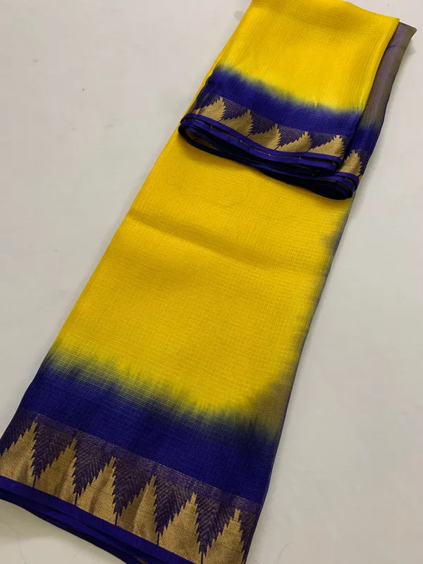 Authentic_Pure_Handloom_Bhagalpuri_Saree_in_Kota_Silk_Organza_with_Tie-Dye_and_Temple_Border_(13256_Canary_Yellow_Duke_Blue)