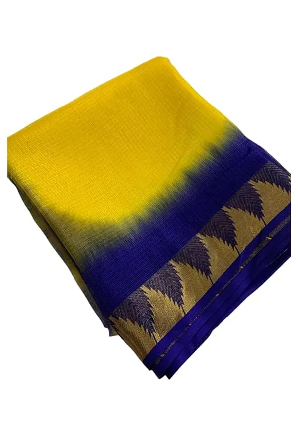 Authentic_Pure_Handloom_Bhagalpuri_Saree_in_Kota_Silk_Organza_with_Tie-Dye_and_Temple_Border_(13256_Canary_Yellow_Duke_Blue)