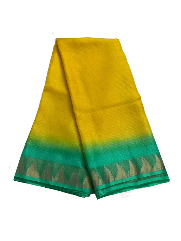 Authentic_Designer_Kota_Silk_Organza_Bhagalpuri_Saree_?_Tie_&_Dye_with_Temple_Border_(13257_Canary_Yellow-Pigment_Green)