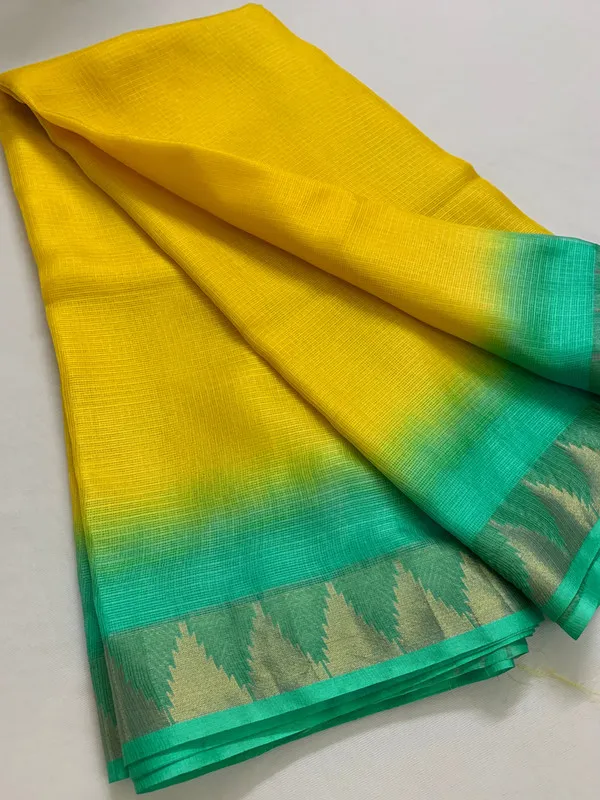 Authentic_Designer_Kota_Silk_Organza_Bhagalpuri_Saree_?_Tie_&_Dye_with_Temple_Border_(13257_Canary_Yellow-Pigment_Green)