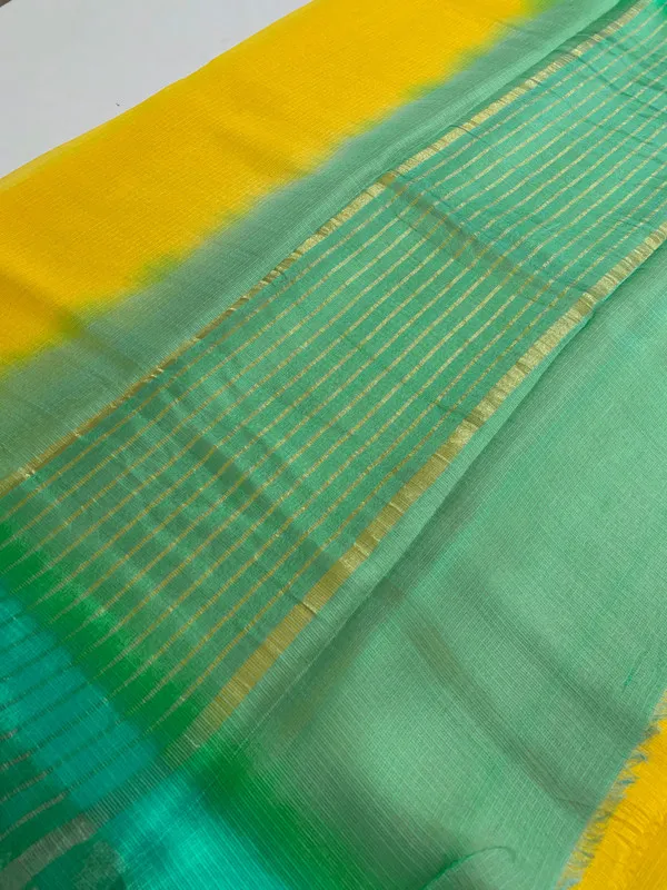 Authentic_Designer_Kota_Silk_Organza_Bhagalpuri_Saree_?_Tie_&_Dye_with_Temple_Border_(13257_Canary_Yellow-Pigment_Green)