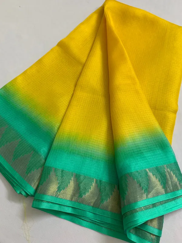 Authentic_Designer_Kota_Silk_Organza_Bhagalpuri_Saree_?_Tie_&_Dye_with_Temple_Border_(13257_Canary_Yellow-Pigment_Green)