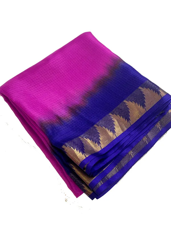 Authentic_Artisan_Crafted_Tie-Dye_Kota_Doria_Silk_Organza_Saree_?_Handloom_Bhagalpuri_with_Temple_Border_(13259_Duke_Blue_&_Fuchsia_Magenta)