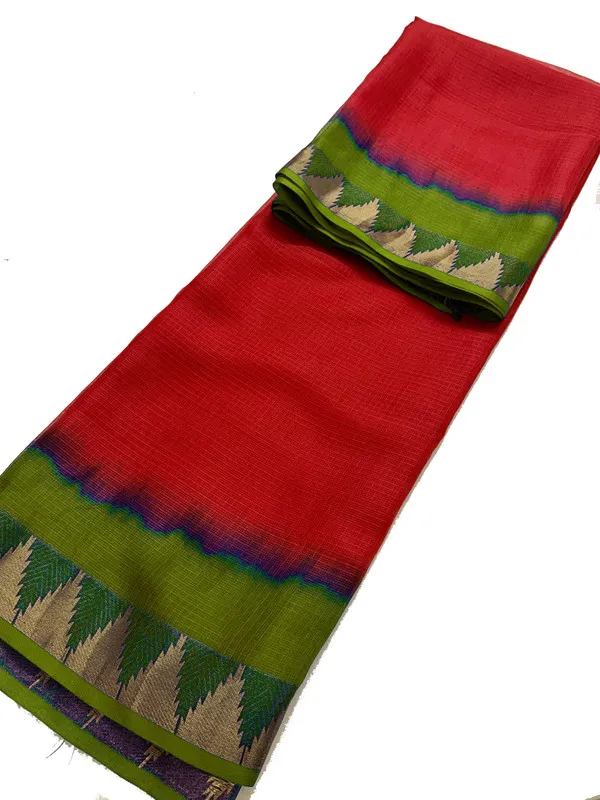 Authentic_Soft_Kota_Doria_Silk_Organza_Handloom_Saree_?_Bhagalpuri_Weave,_Tie_Dye,_Temple_Border_(13260_Fappie_Green_&_Red)
