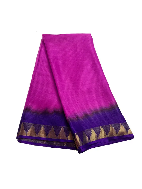 Authentic_Elegant_Tie_&_Dye_Kota_Doria_Silk_Organza_Net_Bhagalpuri_Saree_with_Temple_Border_(13262_French_Purple_&_Fuchsia_Magenta)