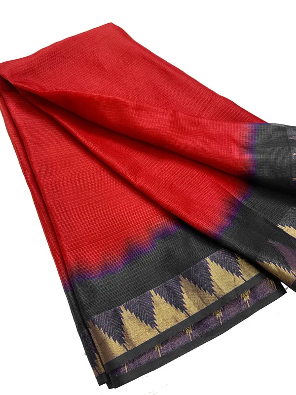 Authentic_Dual_Tone_Tie-Dye_Kota_Doria_Silk_Organza_Bhagalpuri_Saree_with_Temple_Border_(13265_Grey_&_Red)