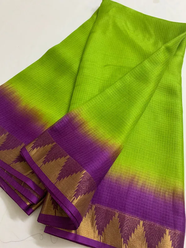 Authentic_Pure_Handloom_Bhagalpuri_Saree_in_Kota_Silk_Organza_with_Tie-Dye_and_Temple_Border_(13266_Kelly_Green_&_MAgenta)