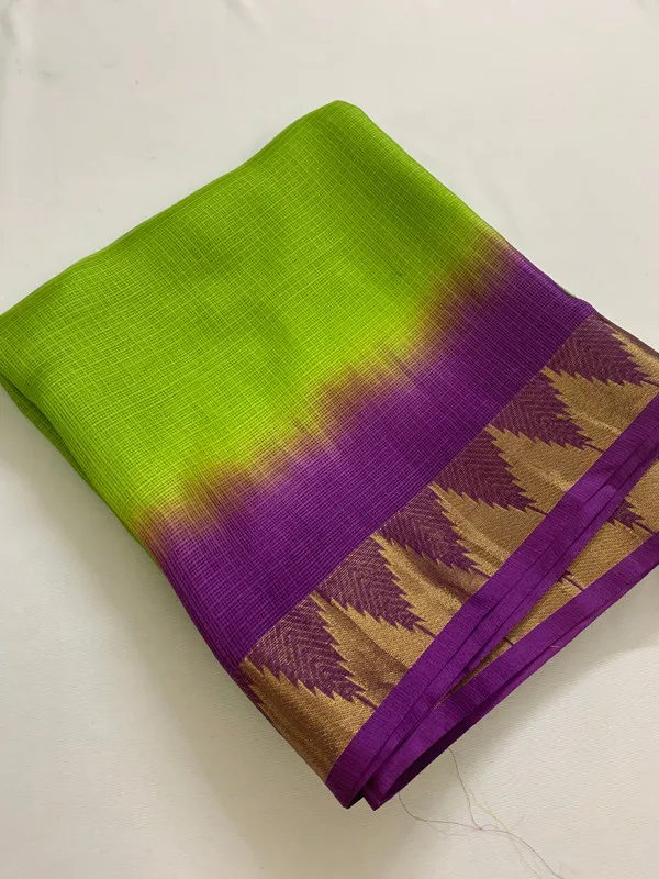 Authentic_Pure_Handloom_Bhagalpuri_Saree_in_Kota_Silk_Organza_with_Tie-Dye_and_Temple_Border_(13266_Kelly_Green_&_MAgenta)
