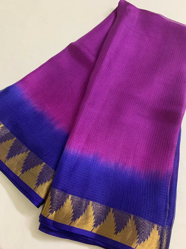 Authentic_Designer_Kota_Silk_Organza_Bhagalpuri_Saree_?_Tie_&_Dye_with_Temple_Border_(13267_Magenta_&_Duke_Blue)