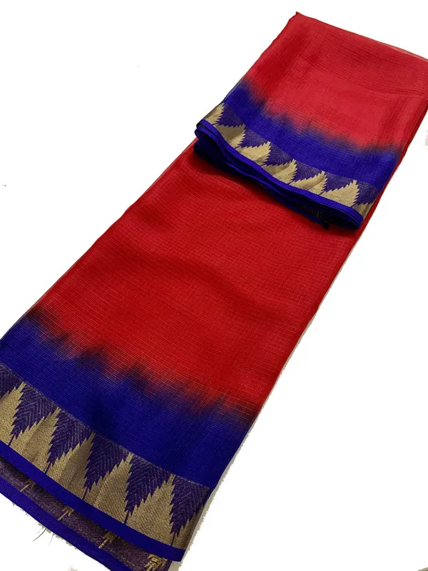 Authentic_Kota_Doria_Silk_Organza_Bhagalpuri_Handloom_Saree_with_Temple_Border_&_Tie-Dye_Design_(13273_Red_&_Duke_Blue)