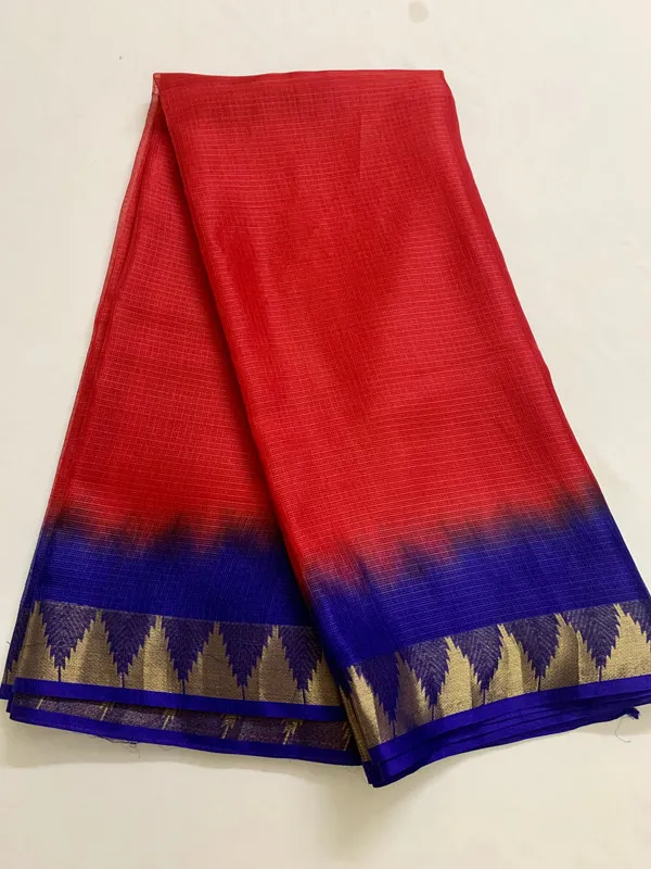 Authentic_Kota_Doria_Silk_Organza_Bhagalpuri_Handloom_Saree_with_Temple_Border_&_Tie-Dye_Design_(13273_Red_&_Duke_Blue)
