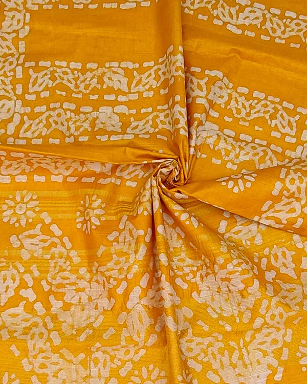 Authentic_Linen_Cotton_Blend_Handloom_Batik_Print_Saree_(GLBR_Gold-Gamboge_Yellow)
