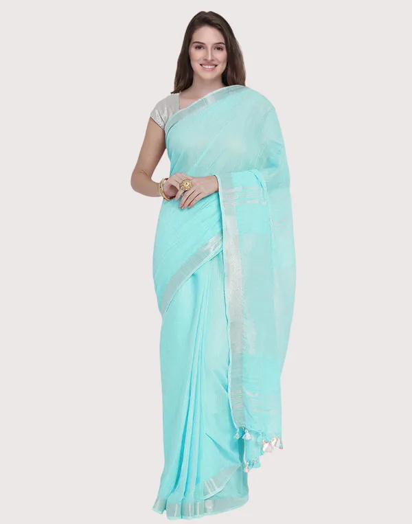 Authentic_Ice_Cyan_Striped_Zari_Pallu_Handloom_Pure_Linen_Bhagalpuri_Saree_with_Blouse_Piece