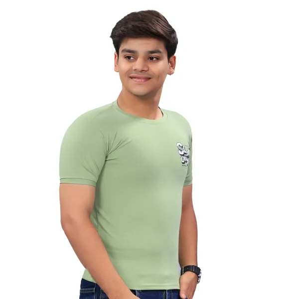 Green_Premium_Round_Neck_Down_Shoulder_T-Shirt_|_GSM_210
