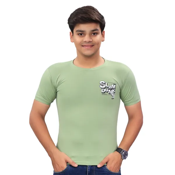 Green_Premium_Round_Neck_Down_Shoulder_T-Shirt_|_GSM_210