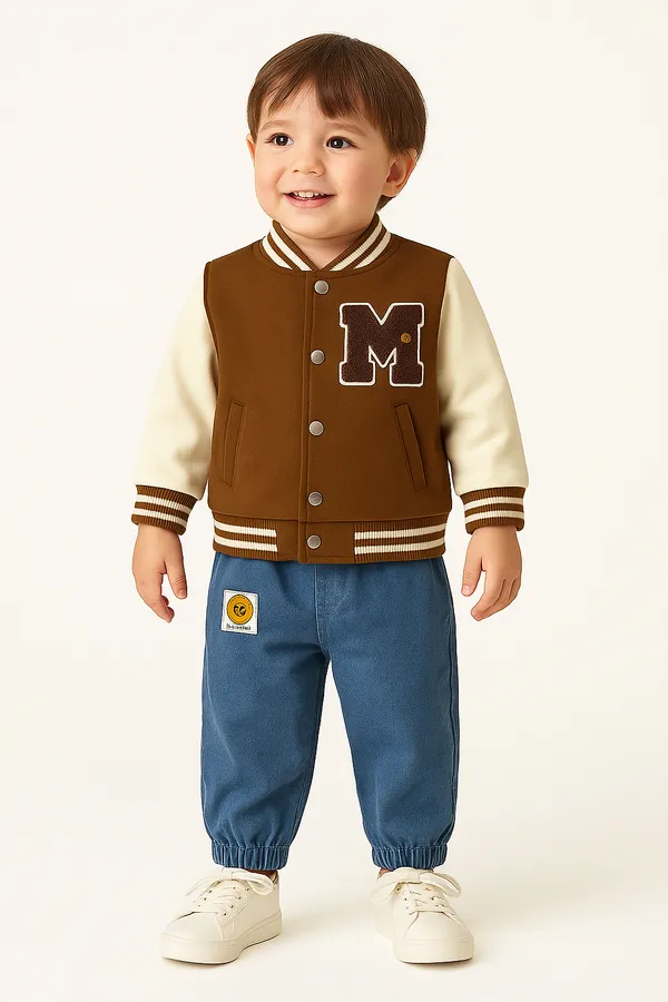 Brown_Jacket_Set_With_White_Tee_&_Jeans_For_Boys