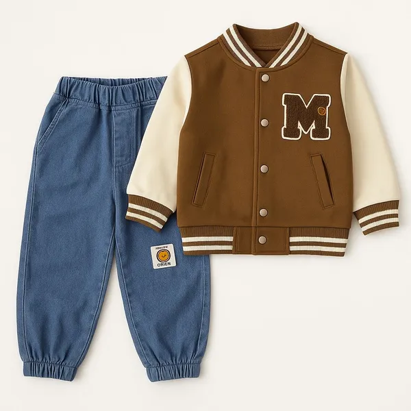 Brown_Jacket_Set_With_White_Tee_&_Jeans_For_Boys
